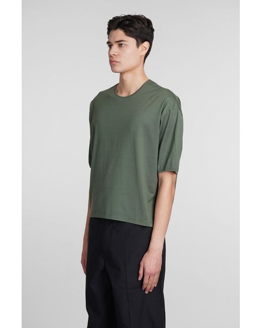 T-Shirt in Cotone Verde di Lemaire in Green da Uomo