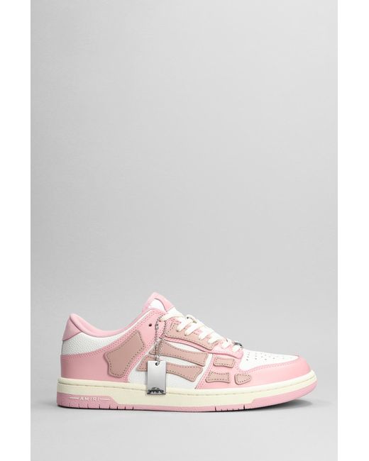 Amiri Sneakers In White Leather in Pink for Men | Lyst