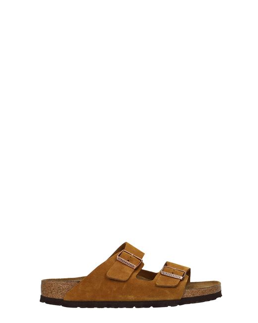 Birkenstock Arizona Sfb Flats In Leather Color Suede in Brown for Men -  Save 28% | Lyst