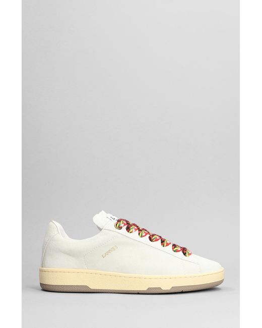 Lanvin Lite Curb Low Sneakers In White Leather for men