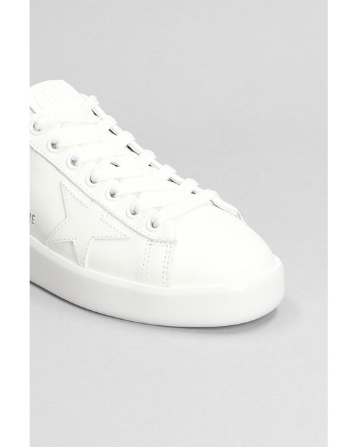 Golden Goose Deluxe Brand White Pure Star Sneakers In Leather
