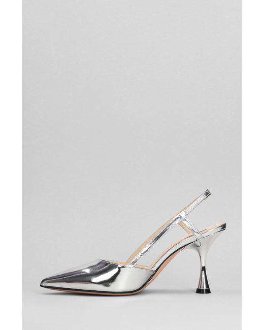 Marc Ellis White Pumps In Silver Leather