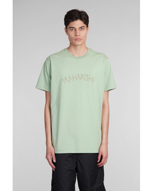 T-Shirt in Cotone Verde di Maharishi in Green da Uomo