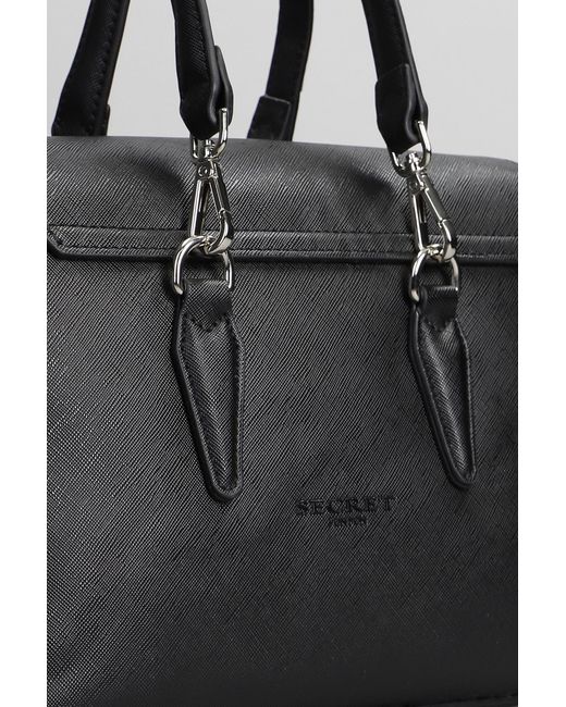 Secret Pon-pon Gray Quiny Twinkle Small Shoulder Bag In Black Leather