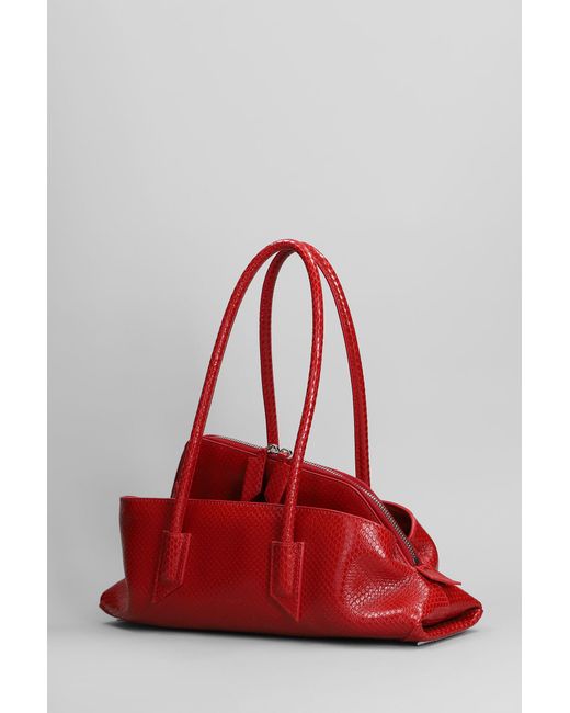 Borsa a spalla La passeggiata small in Pelle Rossa di The Attico in Red
