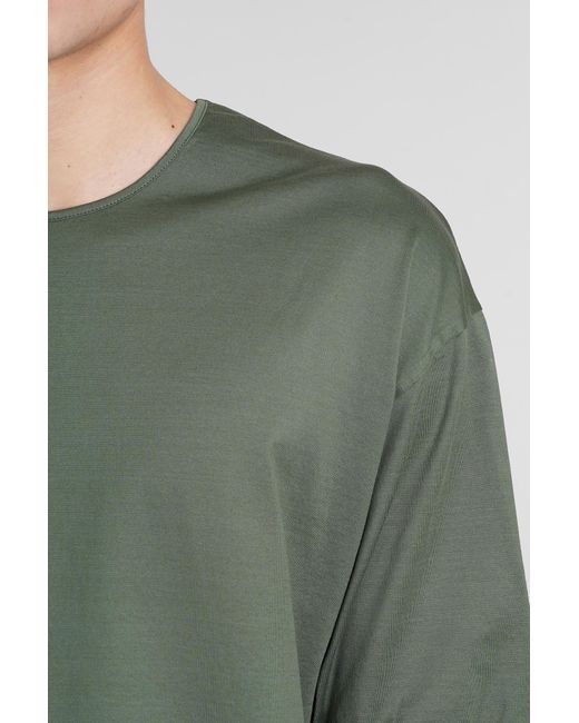 T-Shirt in Cotone Verde di Lemaire in Green da Uomo