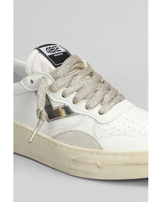 Sneakers Hyper in Pelle Bianca di 4b12 in White