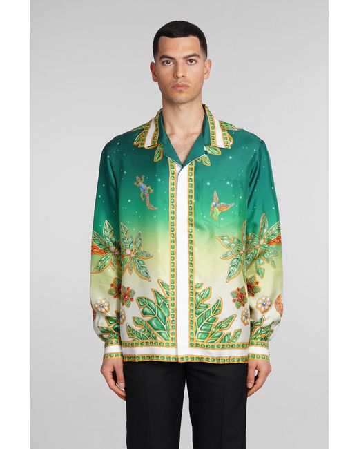 Casablancabrand Shirt In Green Silk for men