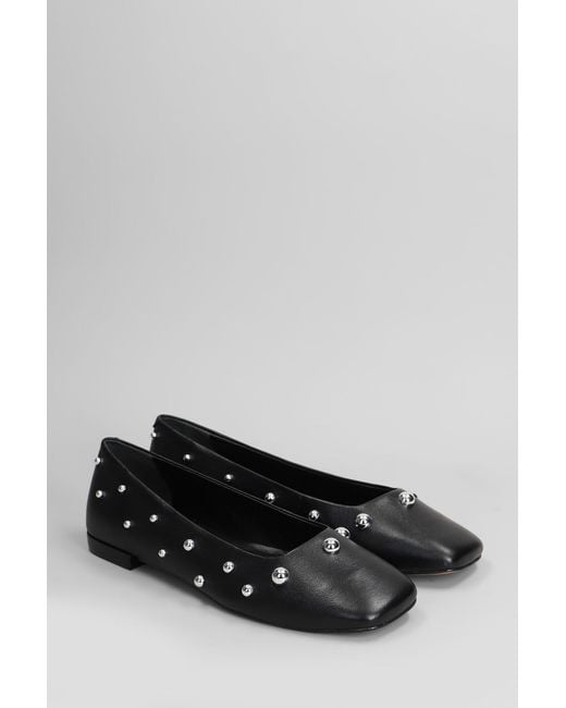 Ballerine in Pelle Nera di Carrano in Gray