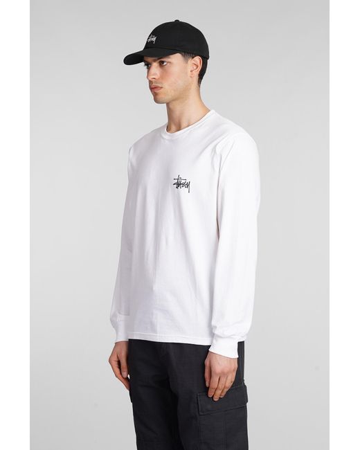 T-Shirt in Cotone Bianco di Stussy in White da Uomo