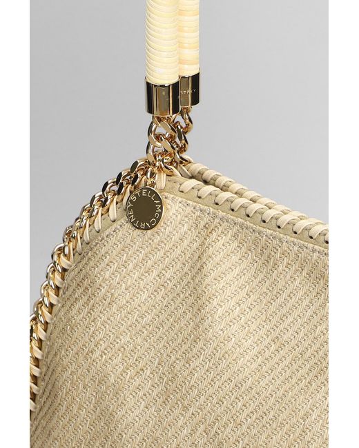 Stella McCartney Natural Falabella Mini Shoulder Bag In Beige Polyamide