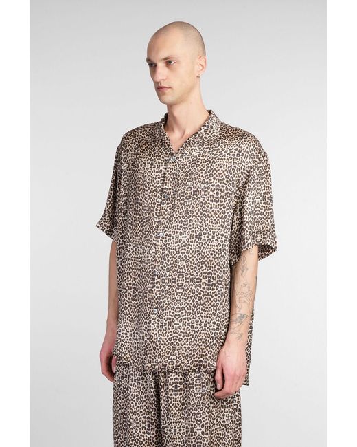 Ih Nom Uh Nit Multicolor Shirt In Animalier Viscose for men