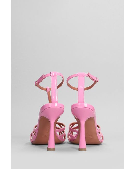 Aldo Castagna Lidia Sandals In Rose-pink Patent Leather