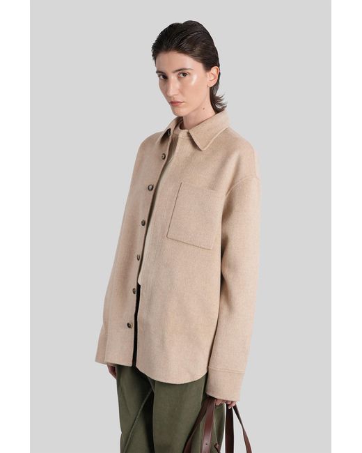 J.W. Anderson Natural Casual Jacket In Beige Wool