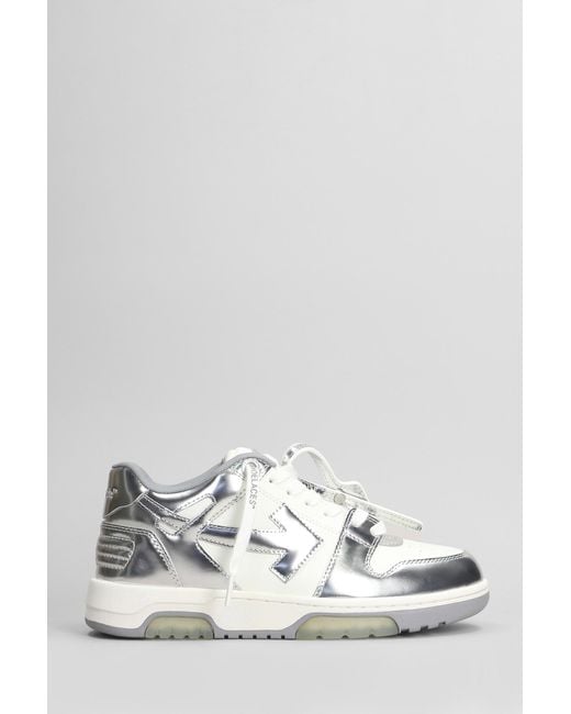 Sneakers Out of office mirror in Pelle Argento di Off-White c/o Virgil Abloh in White