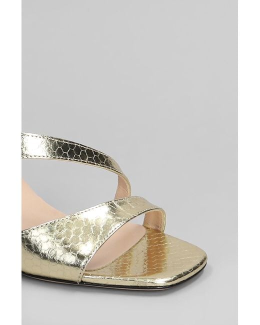 Evaluna Natural Sandals In Platinum Leather