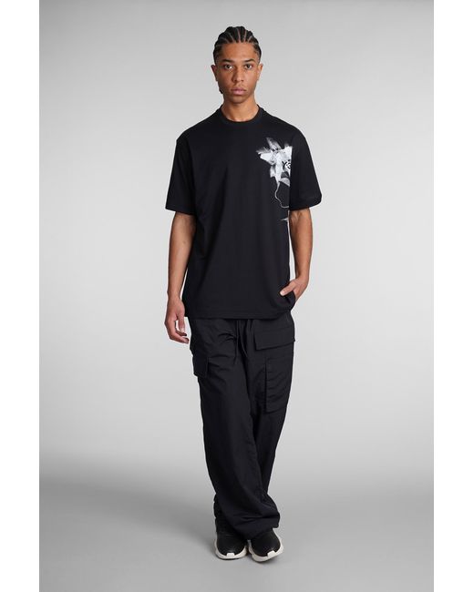 T-Shirt in Cotone Nero di Y-3 in Black da Uomo