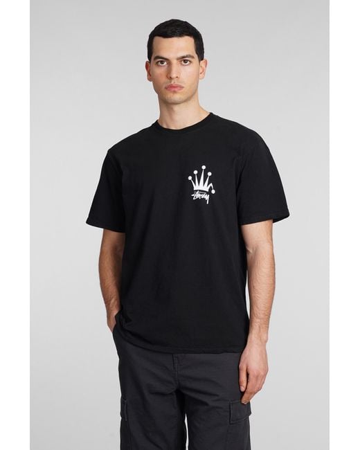 T-Shirt in Cotone Nero di Stussy in Black da Uomo