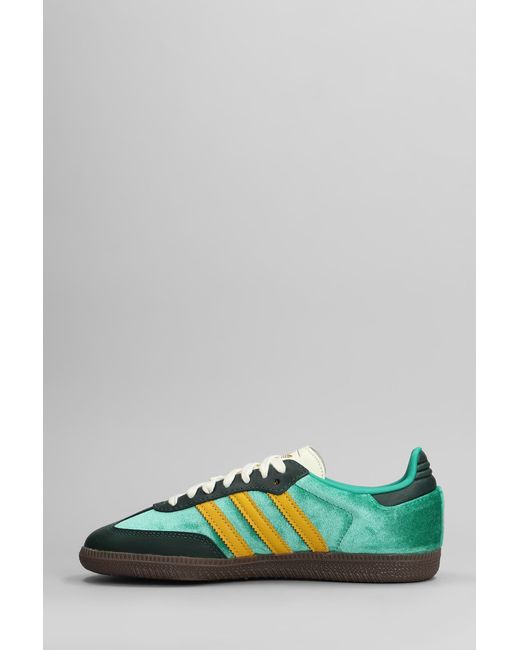 Sneakers Samba Og in Velluto Verde di Adidas in Green
