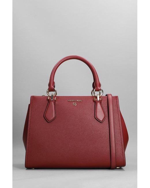 Michael Kors Marilyn Hand Bag In Bordeaux Leather in Red - Save 12% | Lyst
