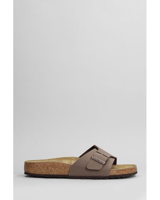 Birkenstock Catalina Flats In Brown Synthetic Leather