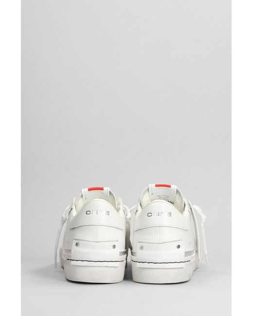 Sneakers in Pelle Bianca di Crime London in White da Uomo