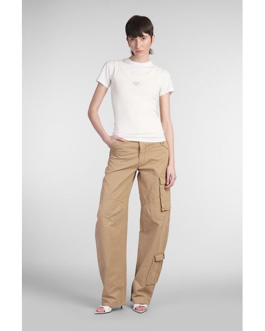 Pantalone Rosalind in Cotone Beige di DARKPARK in Natural