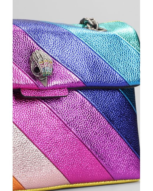 Kurt Geiger Purple Kensington Bag L Shoulder Bag In Multicolor Leather