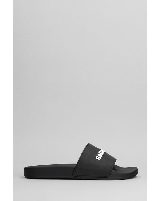 Slipper-Mule Pool slide in Poliuretano Nero di Balenciaga in Gray da Uomo