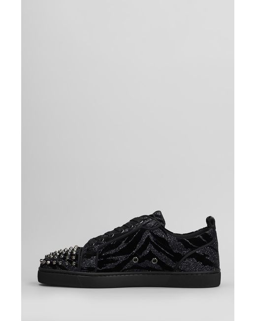 Sneakers Louis junior spikes in Poliestere Nera di Christian Louboutin in Black da Uomo