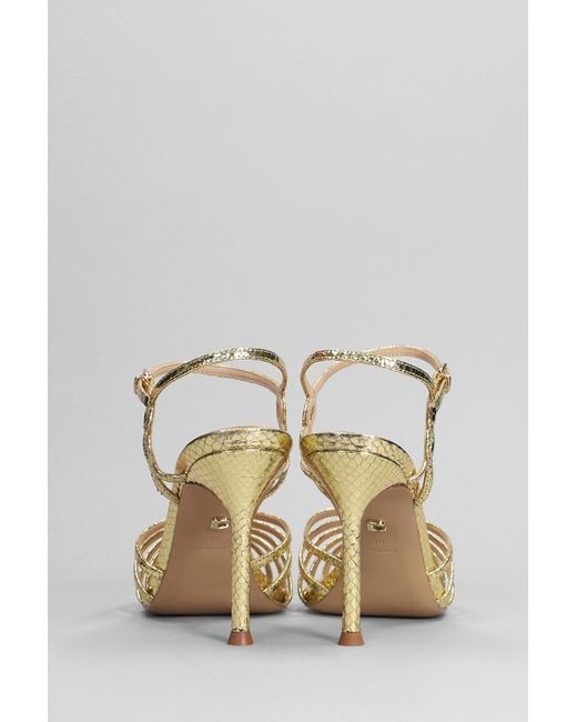 Lola Cruz Metallic Tango 95 Sandals In Gold Leather
