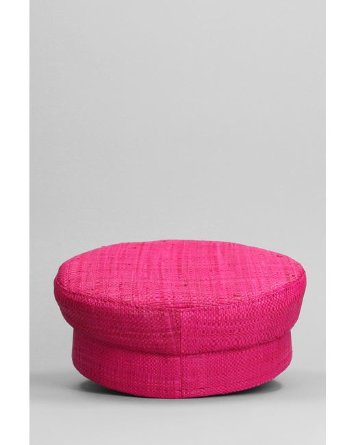 Cappello in Paglia Rosa di Ruslan Baginskiy in Pink