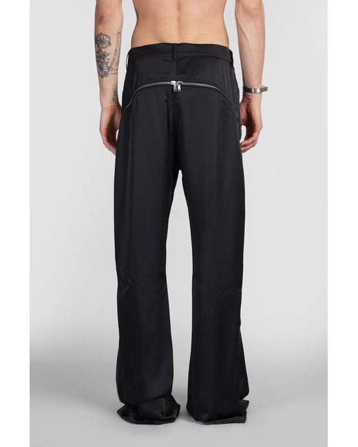 Pantalone Bolan banana in acetato Nero di Rick Owens in Black da Uomo