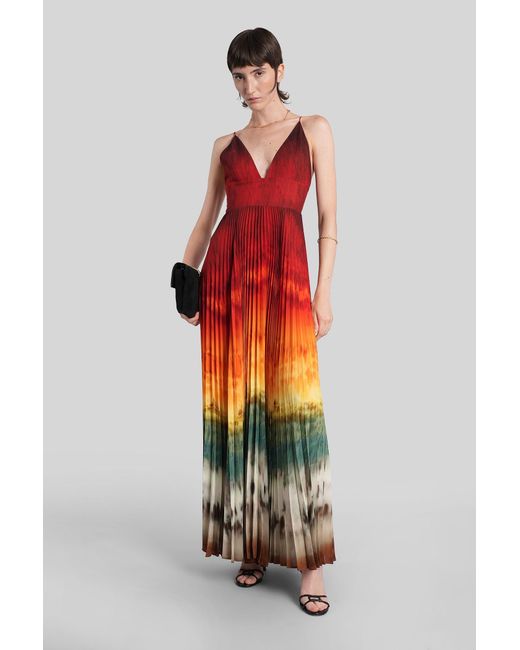 Abito lungo Lauren in Poliestere Rossa di Alice + Olivia in Red