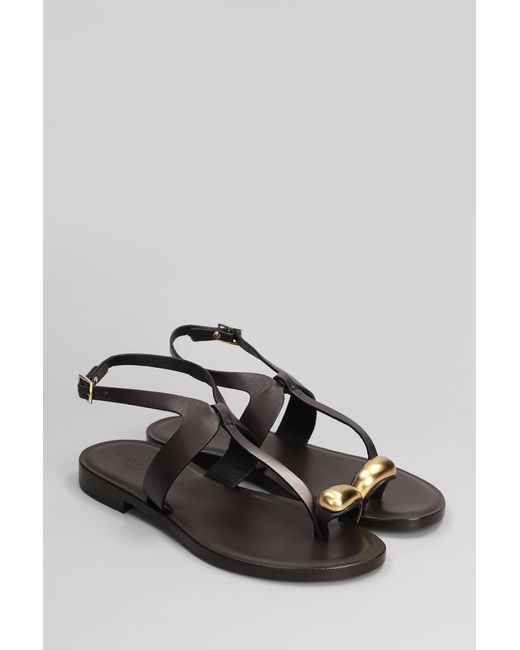 Sandali flats in Pelle Marrone di DONNARì in Gray