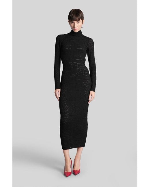 chinese dress ladies Balmain Maxi Zip Leather Dress Dresses Black main image 1