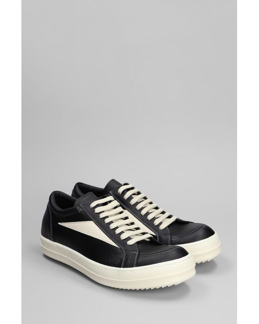 Sneakers Vintage sneaks in Pelle Nera di Rick Owens in Gray da Uomo