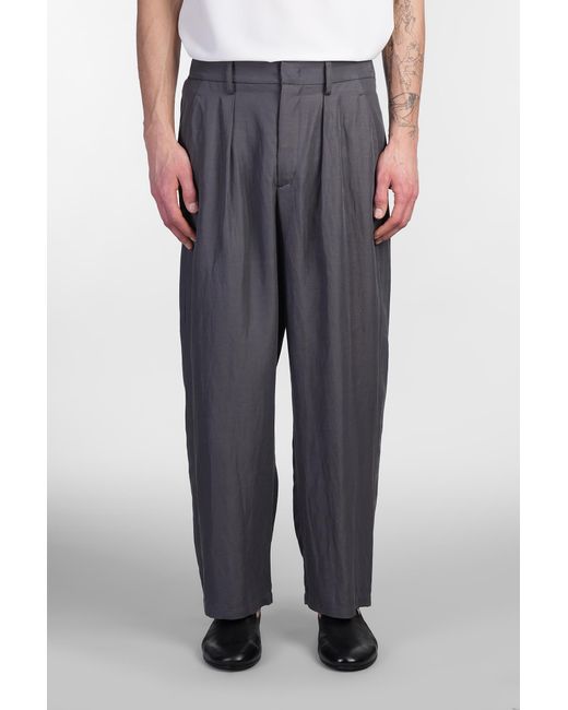 Pantalone in lino Grigio di Attachment in Gray da Uomo