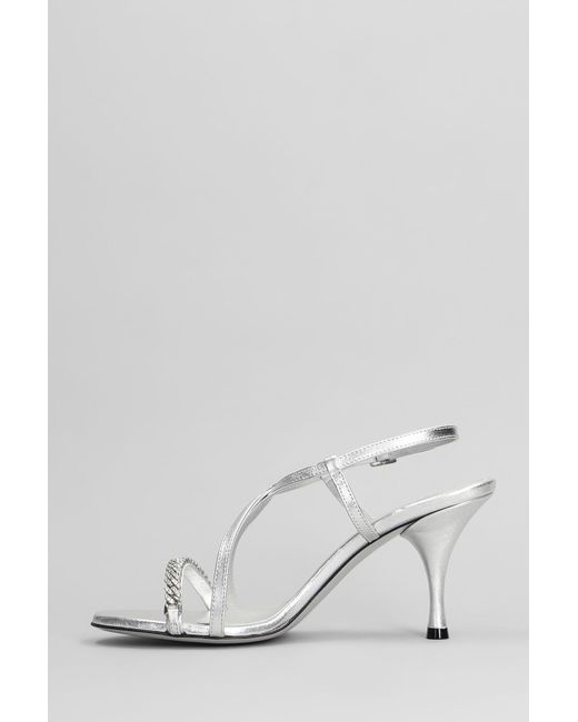 Sandali Hyden Lux in Pelle Argento di Roberto Festa in White
