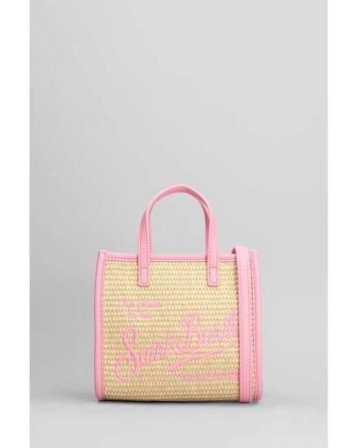 Mc2 Saint Barth Pink Vivian Mini Straw Tote