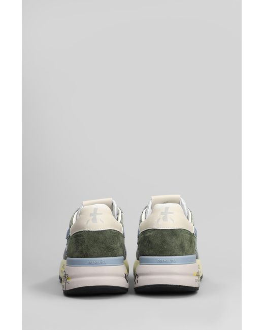 Sneakers Mick in Camoscio e Tessuto Verde di Premiata in Green da Uomo