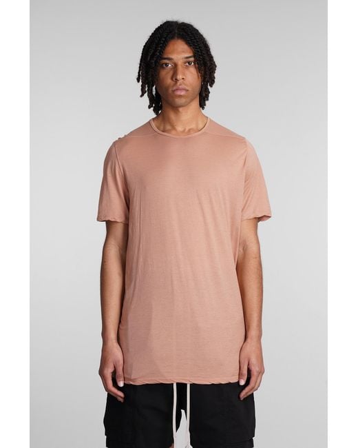 T-Shirt Level t in Cotone Rosa di Rick Owens in Multicolor da Uomo