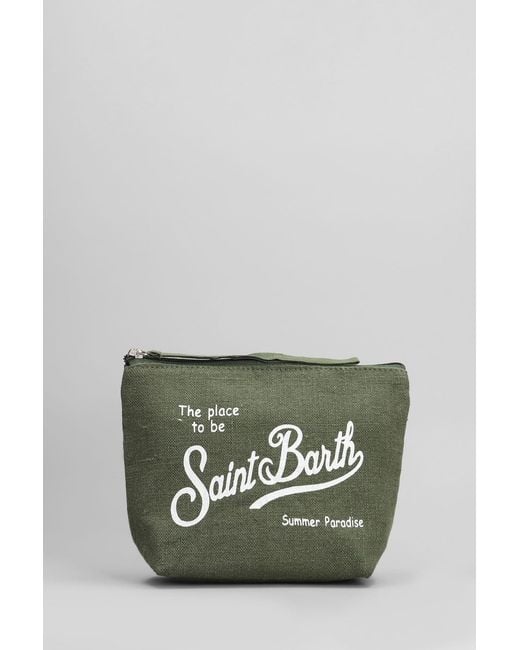 Mc2 Saint Barth Aline Linen Clutch In Green Linen