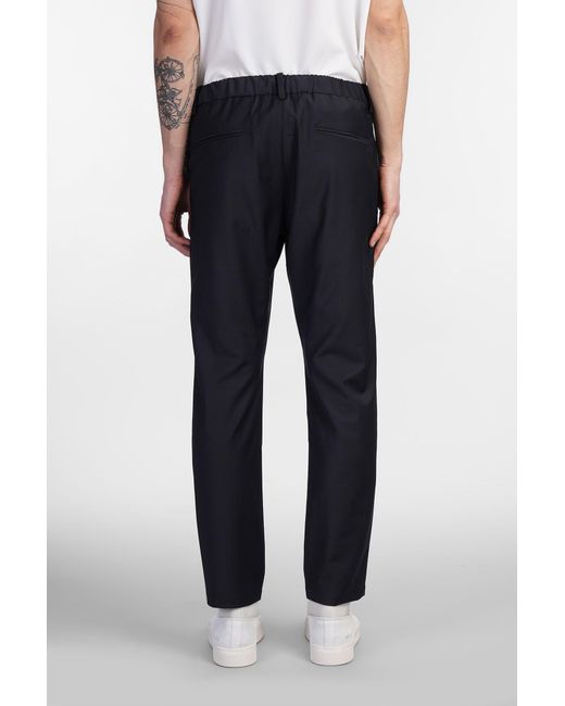 Attachment Black Pants In Blue Polyester for men