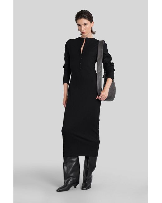 Abito lungo City wool in Lana Nera di Entire studios in Black