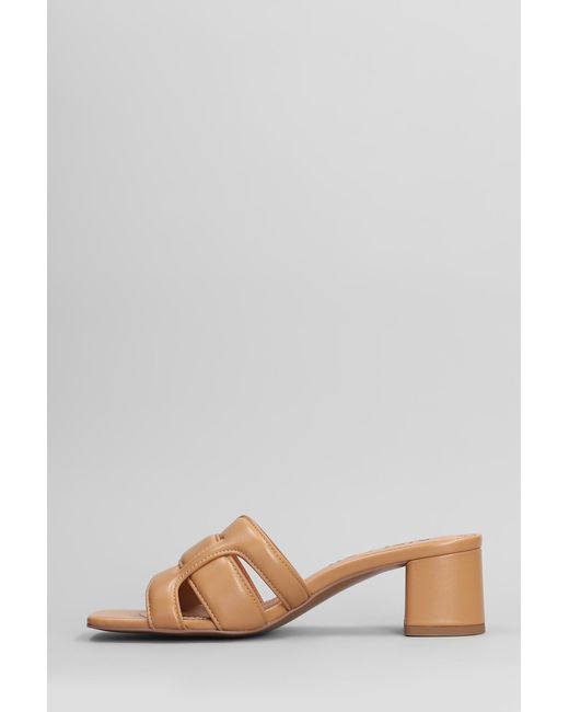 Bibi Lou Pink Holly 50 Slipper-mule In Camel Leather