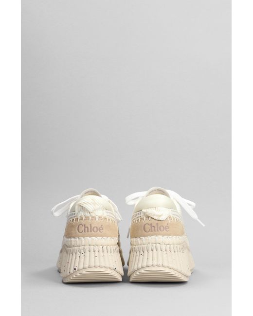 Sneakers Nama in Cotone Beige di Chloé in White