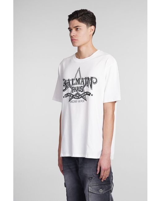 Balmain White T-shirt In Cotton for men