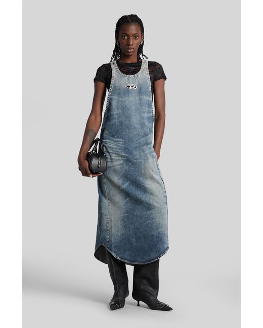 diesel jeans dress Diesel Mini Dress In Denim With Coated Effect In Pink - 72% Off