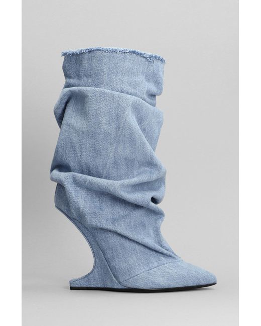 Nicolo' Beretta Boots In Blue Denim